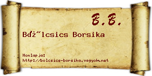 Bölcsics Borsika névjegykártya